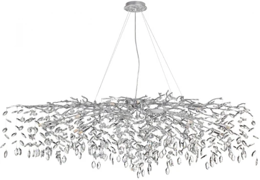 4970/16 Подвесная люстра Odeon Light Delica 4970/16 HALL матов.серебристый/алюмин./хрусталь G9 16*40W (220V, на тросе, лепестки, ветки)