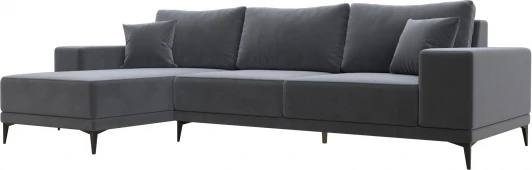 122400L Диван угловой Льюес левый (Серый/Велюр) Лига Диванов арт.122400L