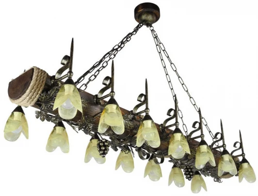 Лоза-14П янтарь Подвесная люстра Тарьсма Лоза-14П янтарь LZ14PLPTRH140TK (220V, на цепи, цветы)