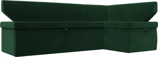 126106 Диван кухонный угловой Омура правый угол (Зеленый/Велюр) Лига Диванов арт.126106