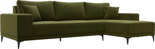 122404 Диван угловой Льюес правый (Зеленый/Микровельвет) Лига Диванов арт.122404