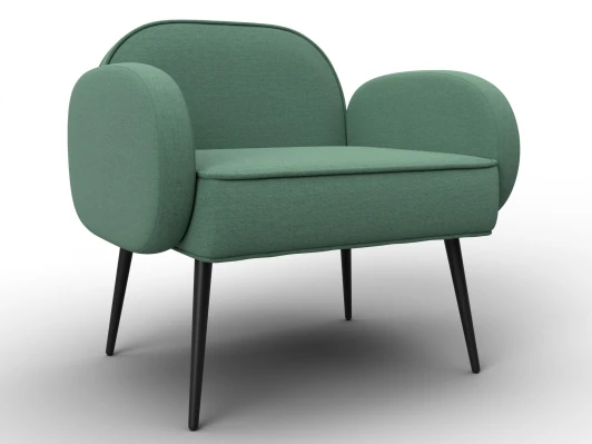 132431 Кресло Лига-086 (Фанера/Металл/Рогожка/Зеленый) Лига Диванов 132431