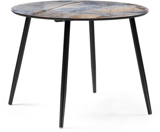 532382 Стеклянный стол Woodville Кловис 100х76 магеллан / черный 532382