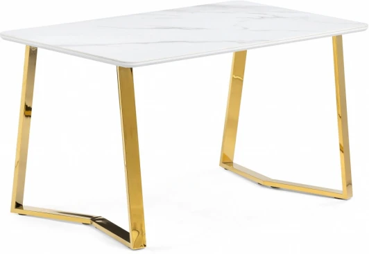571411 Керамический стол Селена 140 (Селена 1 140х80х77 белый мрамор / золото) Notta арт.571411