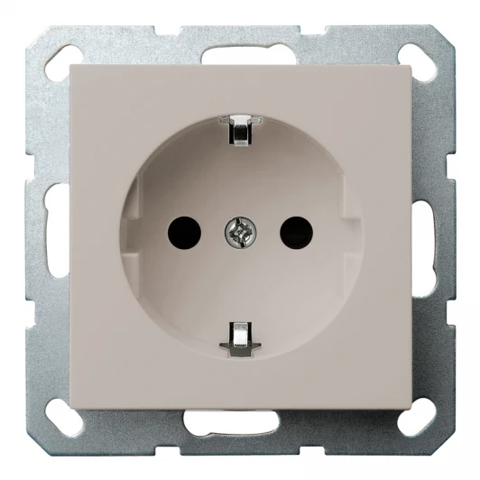 G5501T Розетка со шторками (тауп soft touch) Jasmart G-Classic G5501T