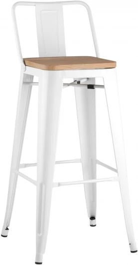 УТ000000675 Стул барный Stool Group TOLIX WOOD со спинкой белый глянцевый УТ000000675