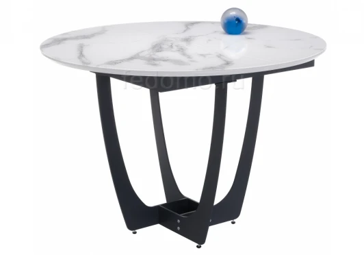 462099 Стеклянный стол Woodville Венера белый мрамор / графит 462099