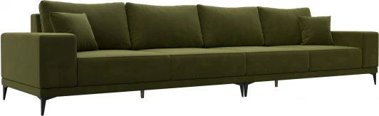 122391 Диван прямой Льюес Лонг (Зеленый/Микровельвет) Лига Диванов арт.122391