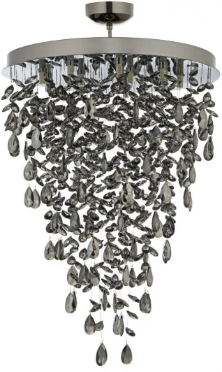 Flusso H 1.4.55.639 N Потолочная люстра хрустальная на штанге Arti Lampadari Flusso Nickel Flusso H 1.4.55.639 N