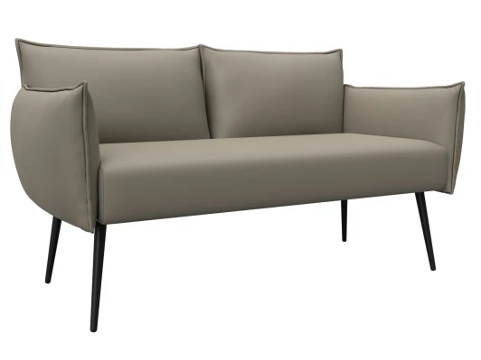 131066 Диван прямой Лига-083 (Фанера/Металл/Экокожа/Бежевый) Лига Диванов 131066