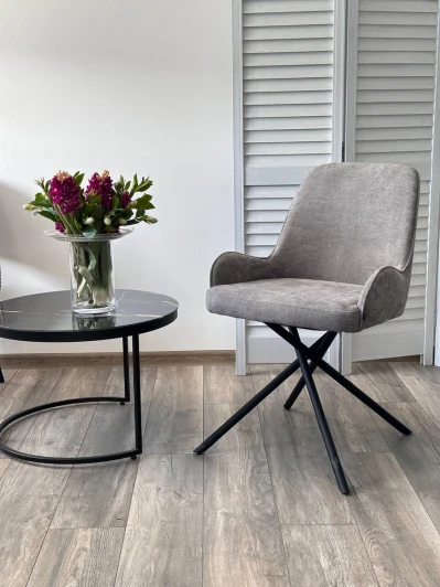 480M05666 Стул M-City ЛУИДЖИ ДАНС 180 град. поворотный, NORDIC 85 Серый / Черный каркас,