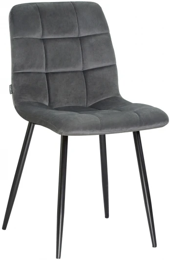 7094-LML ALEX, цвет сиденья темно-серый велюр (V108-91), цвет основания черный, Стул обеденный ALEX (черные матовые ножки, темно-серый велюр (V108-91))