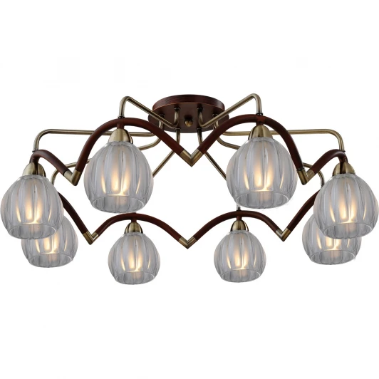 407-08-53ABWBB antique brass + walnut Потолочная люстра N-Light 407 407-08-53ABWBB antique brass + walnut