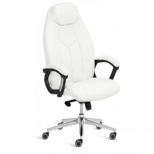 25931 Кресло Босс Люкс/Boss Lux (26) хром Экокожа LUX Classic 18-01, белый Tetchair 25931