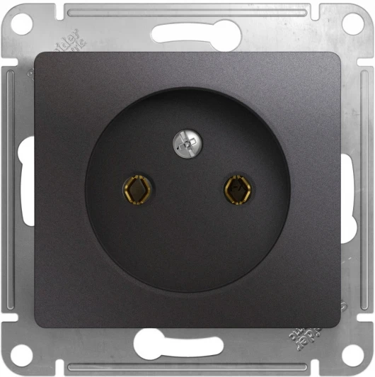 GSL001341 Розетка встраиваемая без заземления (графит) Systeme Electric Glossa GSL001341