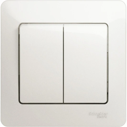 GSL000652 Выключатель встраиваемый двухклавишный (перламутровый) Systeme Electric Glossa GSL000652