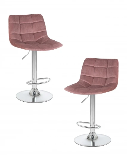 LM-5017-N_CH-M_V-MJ9-32 Набор 2 шт стул барный DOBRIN TAILOR (пудрово-розовый велюр (MJ9-32))