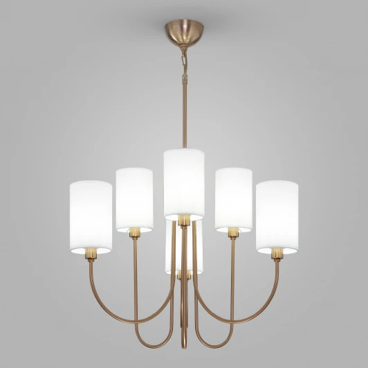 60164/6 латунь Подвесная люстра Wi-Fi Eurosvet Abbey 60164/6 латунь (220V, управление смартфоном, голосовое управление, умный дом - Minimir Home, Алиса, Маруся, Салют, на цепи)