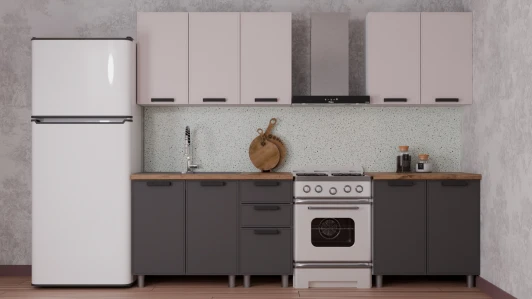 Н00240249 ГК Аленушка 2 м Магнолия Кашемир/Сталь,скоба черный,сонома