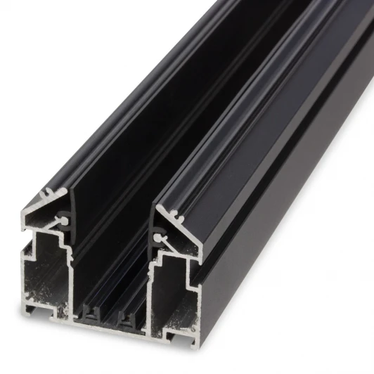 AM539 2M BK SMART Трековый шинопровод встраиваемый однофазный с закладным профилем для натяжного потолка ПВХ 2м 220V черный AM Group AM539 2M BK SMART