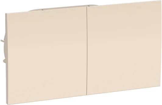 ATN000228 Розетка встраиваемая двойная с заземлением, шторками и крышкой (бежевый) Systeme Electric AtlasDesign ATN000228