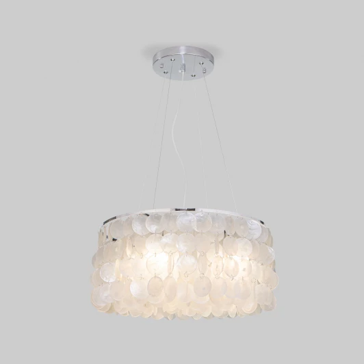 60005/4 хром Подвесная люстра с перламутром Eurosvet Sandra 60005/4