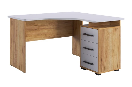 SKL2.2N02.2725 Лайт-2 Стол компьютерный 1200 угловой Mebelson (ЛДСП/Дуб крафт золотой,Белый) арт.SKL2.2N02.2725