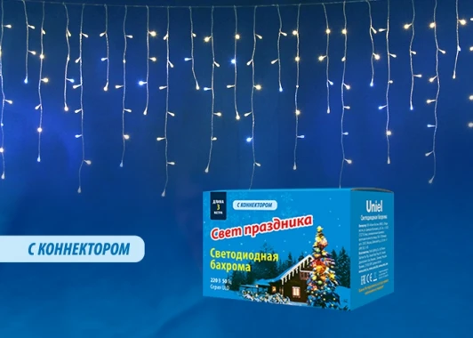 ULD-B3010-200/TTK WARMWHITE-WHITE IP44 Гирлянда Uniel ULD-B3010-200/TTK WARMWHITE-WHITE IP44