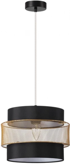 8003/1A Подвесной светильник Lumion Animaisa 8003/1A черный/черный, золотой металл/металл, текстиль Е27 60W 220V (на проводе, круглые)