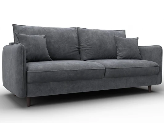 129622 Диван прямой Лига-064 НПБ (ДСП/Дерево/Велюр/Темно-серый) Лига Диванов 129622