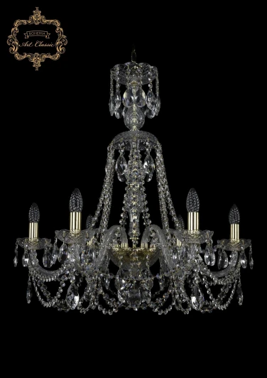 11.11.6.240.XL-74.Gd.Sp Подвесная люстра Art Classic 11.11 11.11.6.240.XL-74.Gd.Sp (220V, хрусталь, на цепи, подсвечник, свеча)