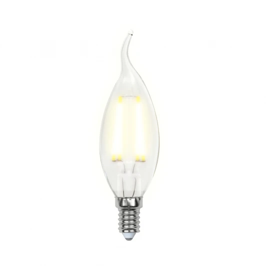 LED-CW35-7,5W/WW/E14/CL GLA01TR картон Лампочка светодиодная свеча на ветру прозрачная E14 7,5W 3000K Uniel LED-CW35-7,5W/WW/E14/CL GLA01TR