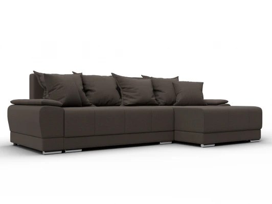 137085 Диван угловой Лига-119 угол правый (ДСП,Брус,Фанера,ЛДС,Рогожка/Коричневый) Лига Диванов 137085