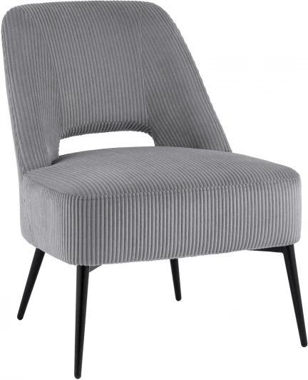 УТ000039985 Кресло лаунж Stool Group Бостон велюр рельефный светло-серый арт.УТ000039985