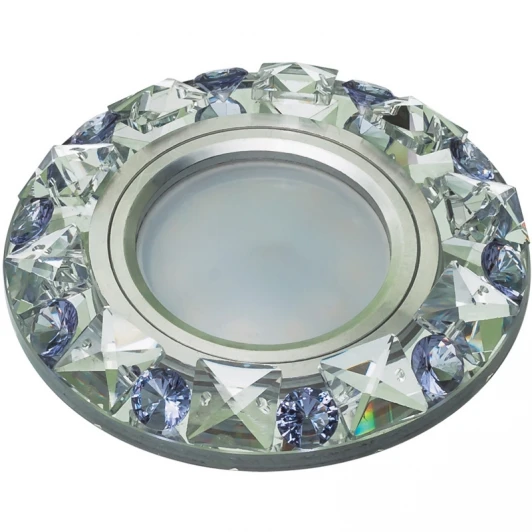 DLS-P123 GU5.3 CHROME/CLEAR+PURPLE Встраиваемый точечный светильник Fametto Peonia DLS-P123 GU5.3 CHROME/CLEAR+PURPLE (220V, круглые)