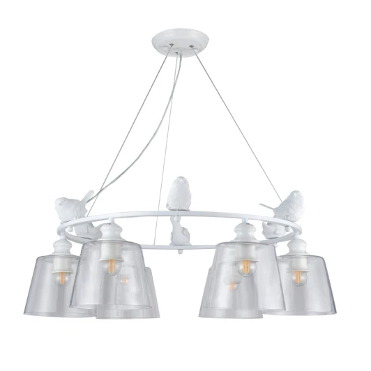 A4289LM-6WH Подвесная люстра Arte Lamp Passero A4289LM-6WH (220V, на тросе, птички)