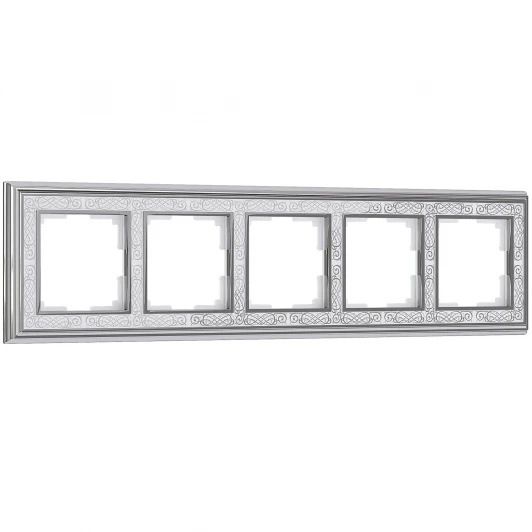 W0051431 Рамка на 5 постов (хром/белый) W0051431 (a051327)