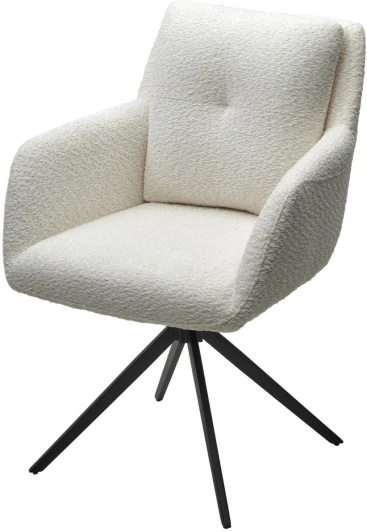 621M05662 Стул MEADOW 360 град. поворот. Белый XD841-01, букле / черный каркас, ®DISAUR