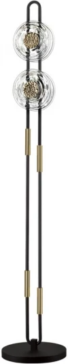 5407/23FL Торшер Odeon Light Magnet 5407/23FL черный/золотой/металл/стекло LED 23W 3000K 1940Лм (220V, выключатель, круглые)