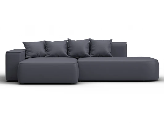 129805L Диван угловой Лига-065 угол левый (ДСП/Пластик/Экокожа/Серый) Лига Диванов 129805L