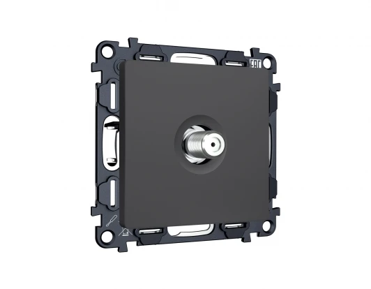 MA913050 Комплект механизма ТВ-розетки SAT встраиваемый (графит мягкое касание) Ambrella Volt QUANT MA913050