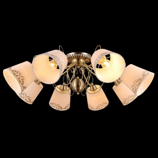 75053/8C ANTIQUE Люстра потолочная Natali Kovaltseva Gloria, 8 плафонов, бронза с белым