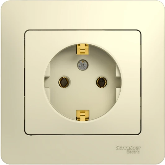 GSL000242 Розетка встраиваемая с заземлением (бежевый) Systeme Electric Glossa GSL000242