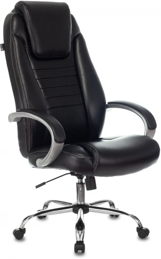 T-9923SL/ECO-BLACK Кресло руководителя Бюрократ T-9923SL-PU черный эко.кожа крестовина металл хром