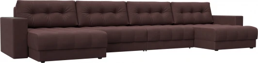 128579 Диван П-образный с декором Лига-049 НПБ Лонг Лига Диванов (Замша) арт.128579