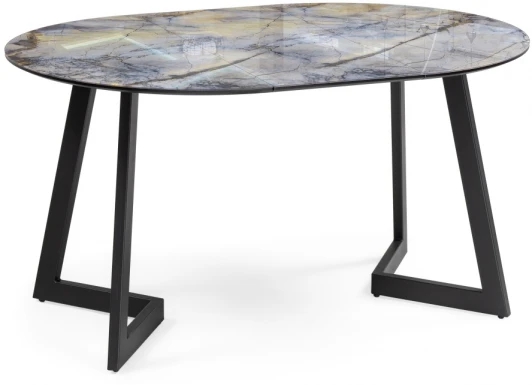 532385 Стеклянный стол Woodville Алингсос 100(140)х100х76 магеллан / черный 532385