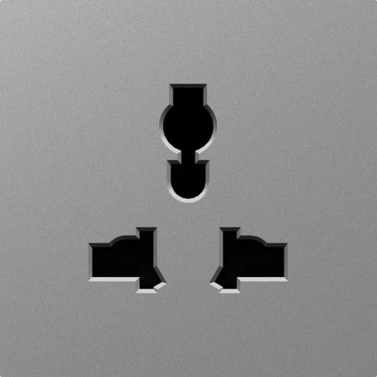 DE11637 Накладка для розетки мультистандарт, со шторками 16A 250 В~, сталь Donel A07 DE11637