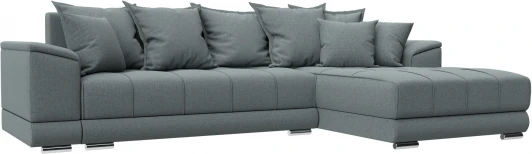 122929 Диван угловой НордСтар правый угол (Серый/Рогожка) Лига Диванов арт.122929