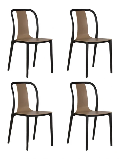 SET-4 669PP-LMZL ADAM Набор 4 шт Стул обеденный DOBRIN ADAM (черный/бежевый)