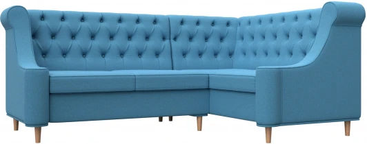 123981 Диван кухонный угловой Бронкс правый угол (Голубой/Рогожка) Лига Диванов арт.123981